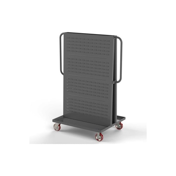 Valley Craft, Modular A-Frame Bin Cart, 2 Louvered Panels, 36"W x 30"D x 62"H, Gray